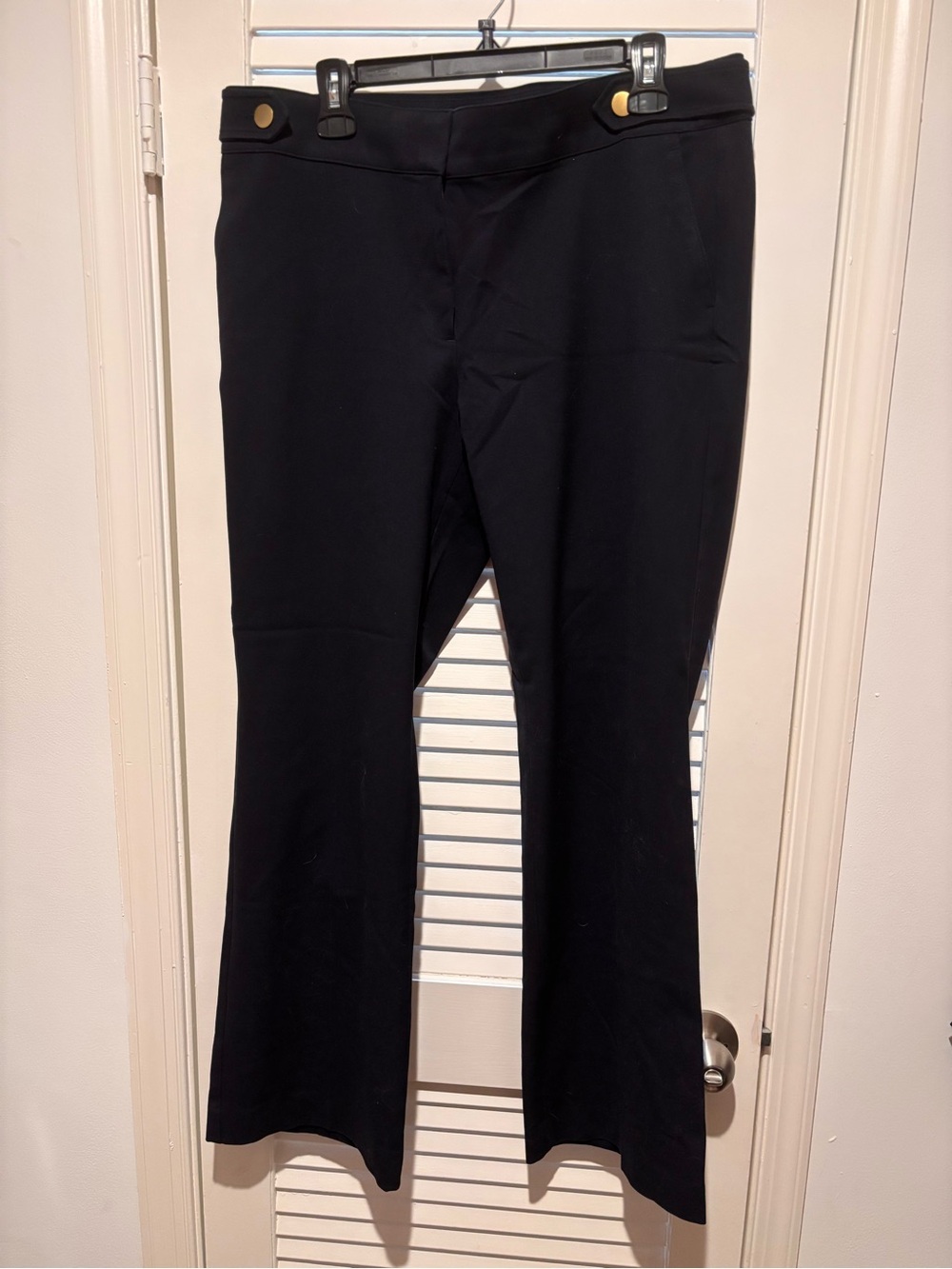 LOFT navy Dress Pants with Gold Button Detail